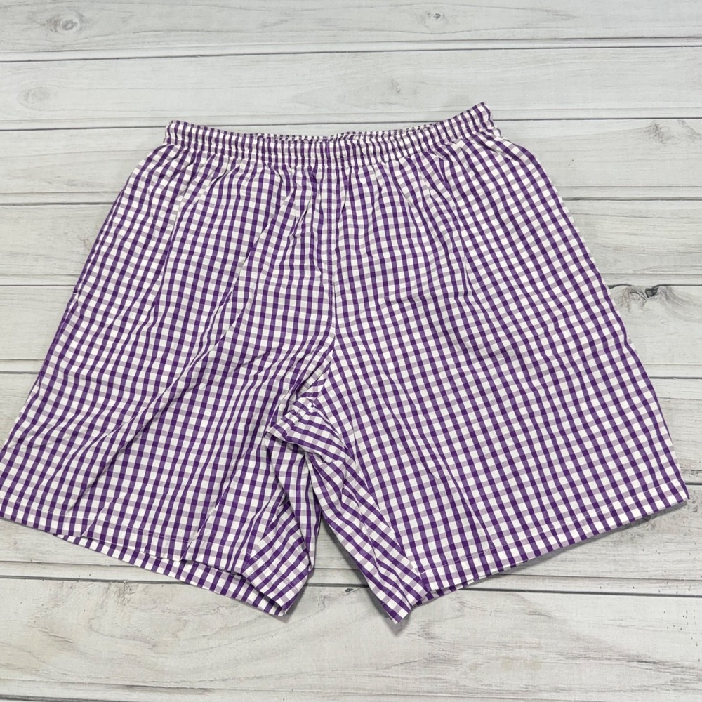 Ralph Lauren Purple Label‎ Swim Trunks Shorts Mens L Purple Check Bathing Suit